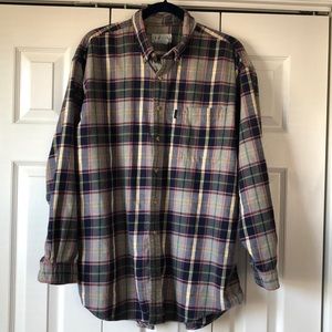 Izod Plaid Long Sleeve Button Up Shirt